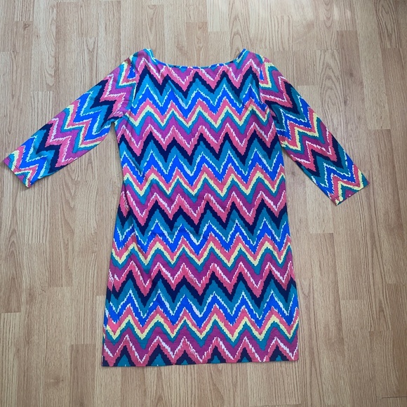 Lilly Pulitzer 100% Pima Cotton 3/4 Sleeve Mini Jersey Dress - Picture 5 of 5